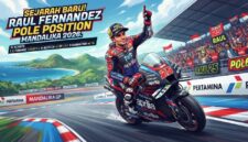 Ilustrasi: Sejarah Baru! Raul Fernandez merebut pole position perdana di MotoGP Mandalika 2026.(poto: AI).