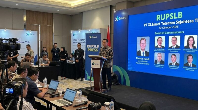 Ilustrasi: Rapat Umum Pemegang Saham Luar Biasa (RUPSLB) XLSmart (12/10/2026) resmi mengangkat Thomas Hundt sebagai komisaris baru.(poto: AI).