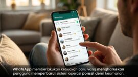 Ilustrasi Seorang sedang membuka aplikasi Whatsaap.(poto: AI).