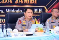 Kapolda Jambi Irjen Pol. Drs. Widodo, S.H., M.H., memimpin pemaparan Commander Wish Kapolda Jambi di Lantai III Gedung Siginjai Mapolda Jambi, Kamis (15/10/2026).(poto: jambilink.id).