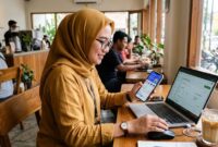 Ilustrasi serorang sedang bermain Aplikasi penghasil uang.(poto: AI).