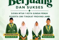 Empat orang siswa MTSn 1 Kota Sungai Penuh siap membawa mandat madrasah untuk merebut gelar juara pada perhelatan Olimpiade Madrasah Indonesia (OMI) Tingkat Provinsi Jambi tahun 2026.(poto: MTSn 1 Sungai Penuh).