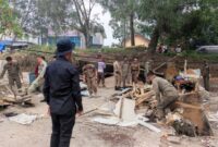 Pemerintah Kabupaten Merangin menggelar aksi penertiban kios pkl merangin di kawasan Kelurahan Pematang Kandis, Kecamatan Bangko, Rabu (30/9).(poto: kominfo).