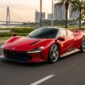 Ilustrasi Uji coba Ferrari 849 Testarossa PHEV di kawasan PIK 2, Tangerang, tampil agresif dengan performa buas 1.050 Tk.(poto: AI).