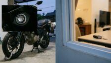 Ilustrasi sistem keyless motor di garasi rumah, rawan dibobol jika remot berada terlalu dekat.(poto: AI).