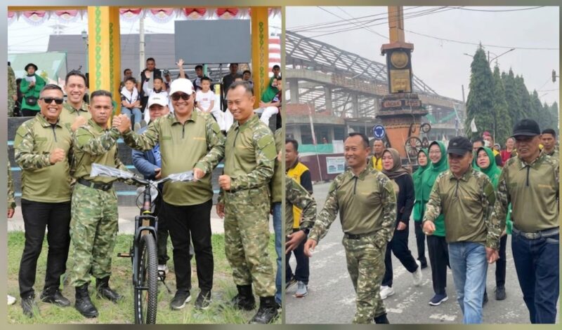 Wali Kota Sungai Penuh Alfin, S.H. membaur bersama ribuan warga dalam kegiatan olahraga bersama HUT TNI ke-81 di Lapangan Merdeka, Minggu (4/10).(poto: istimewa).