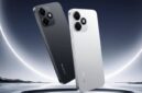 Ilustrasi: Desain modern Realme P4s Lite varian warna Nebula Black & Moonlight Silver dengan baterai 7.000 mAh.(poto: AI).